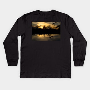 Flatford Mill Sunset Kids Long Sleeve T-Shirt